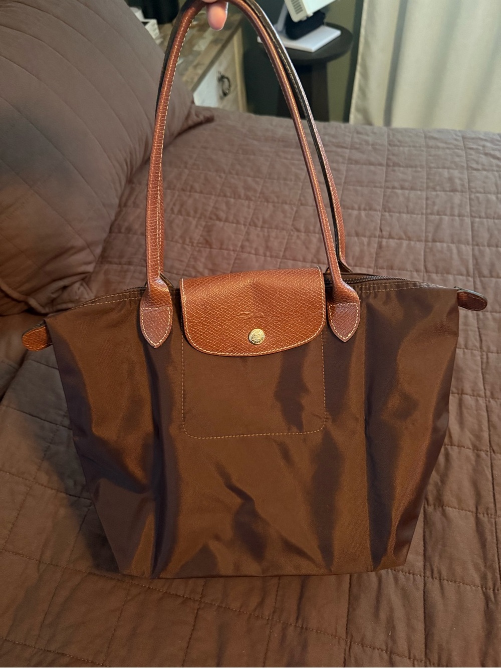 Longchamp Le Pliage Classic Small Brown Tote Bag
